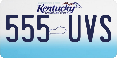 KY license plate 555UVS