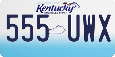 KY license plate 555UWX