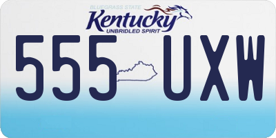 KY license plate 555UXW