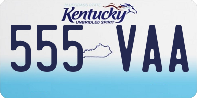 KY license plate 555VAA
