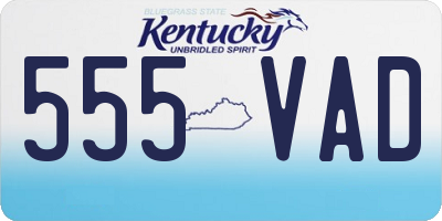 KY license plate 555VAD
