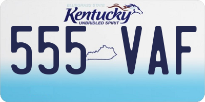 KY license plate 555VAF
