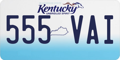 KY license plate 555VAI