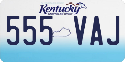 KY license plate 555VAJ