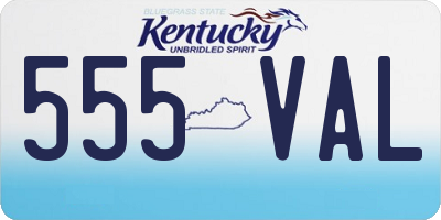 KY license plate 555VAL
