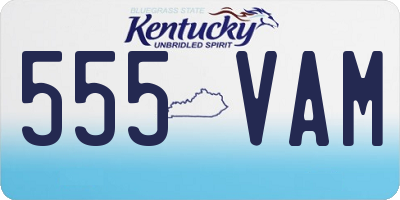 KY license plate 555VAM