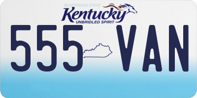 KY license plate 555VAN