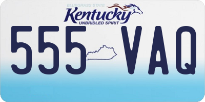 KY license plate 555VAQ
