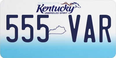 KY license plate 555VAR