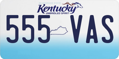 KY license plate 555VAS