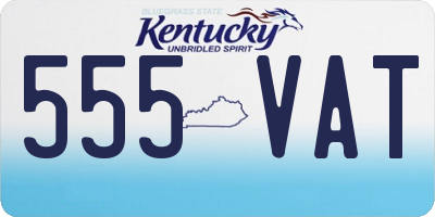 KY license plate 555VAT