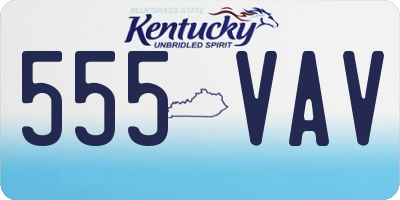 KY license plate 555VAV