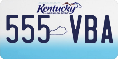 KY license plate 555VBA