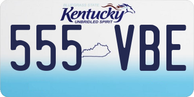 KY license plate 555VBE