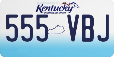 KY license plate 555VBJ