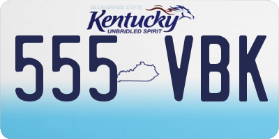 KY license plate 555VBK
