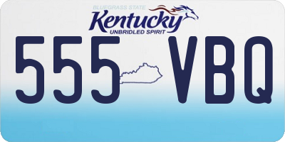 KY license plate 555VBQ