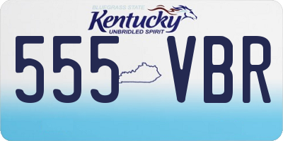 KY license plate 555VBR