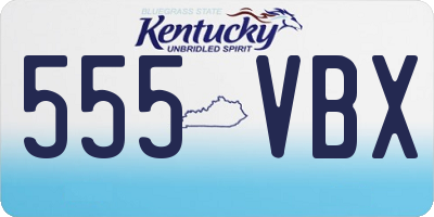 KY license plate 555VBX