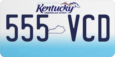 KY license plate 555VCD