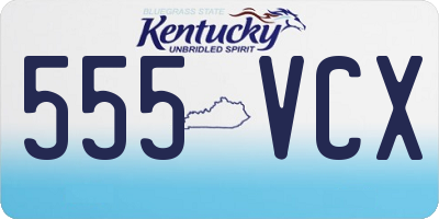 KY license plate 555VCX