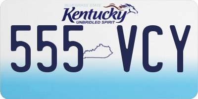 KY license plate 555VCY