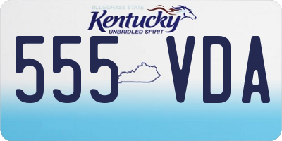 KY license plate 555VDA