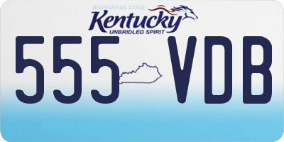 KY license plate 555VDB