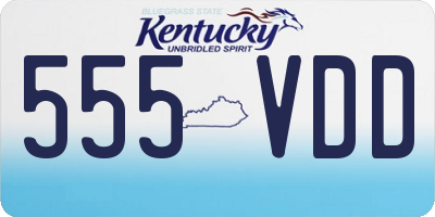 KY license plate 555VDD