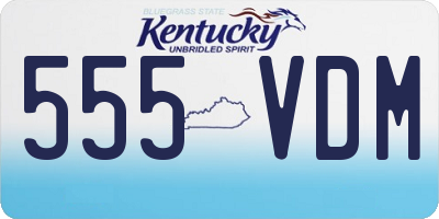 KY license plate 555VDM