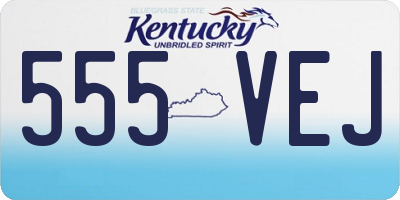 KY license plate 555VEJ