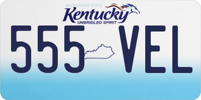 KY license plate 555VEL