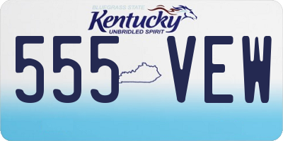 KY license plate 555VEW