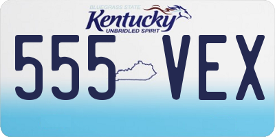 KY license plate 555VEX
