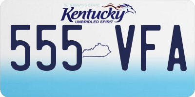 KY license plate 555VFA