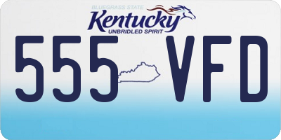 KY license plate 555VFD