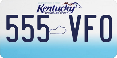 KY license plate 555VFO
