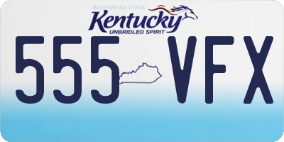 KY license plate 555VFX