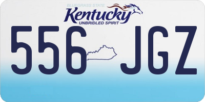 KY license plate 556JGZ