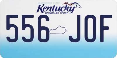 KY license plate 556JOF