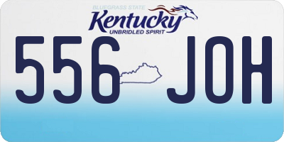 KY license plate 556JOH