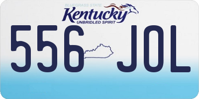KY license plate 556JOL