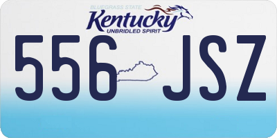 KY license plate 556JSZ
