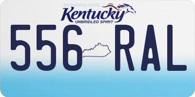 KY license plate 556RAL
