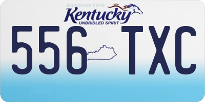 KY license plate 556TXC