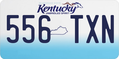 KY license plate 556TXN