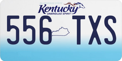 KY license plate 556TXS