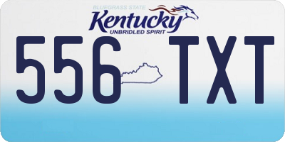 KY license plate 556TXT