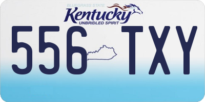 KY license plate 556TXY
