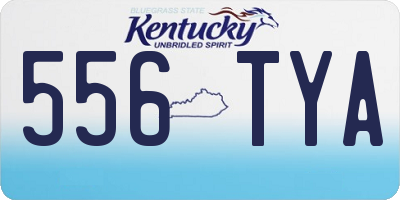 KY license plate 556TYA